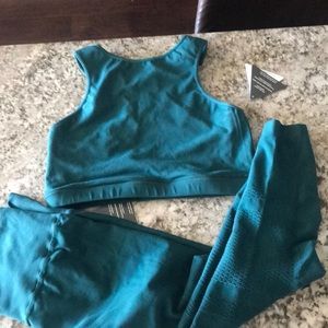 Phat Buddha legging and top set- green/blue NWT